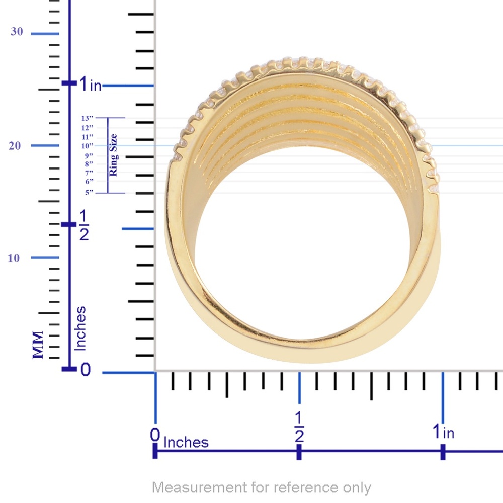Simulated Diamond Goldtone Concave Split Ring - image 6